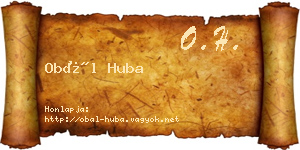 Obál Huba névjegykártya